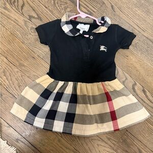 Burberry Black and Beige Plaid Kids Dress